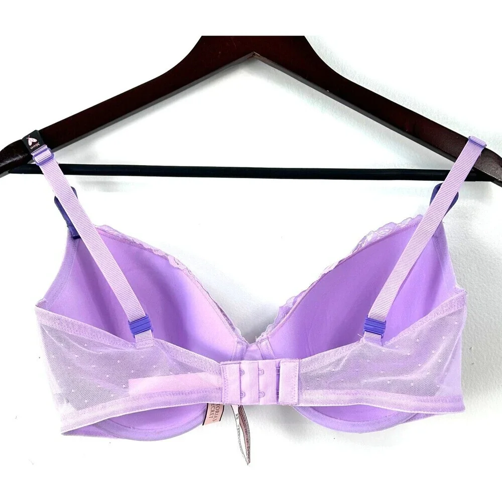 New Victorias Secret VS Womens Lined Demi Light Purple Lace Underwire Bra 36DD - Picture 5 of 10